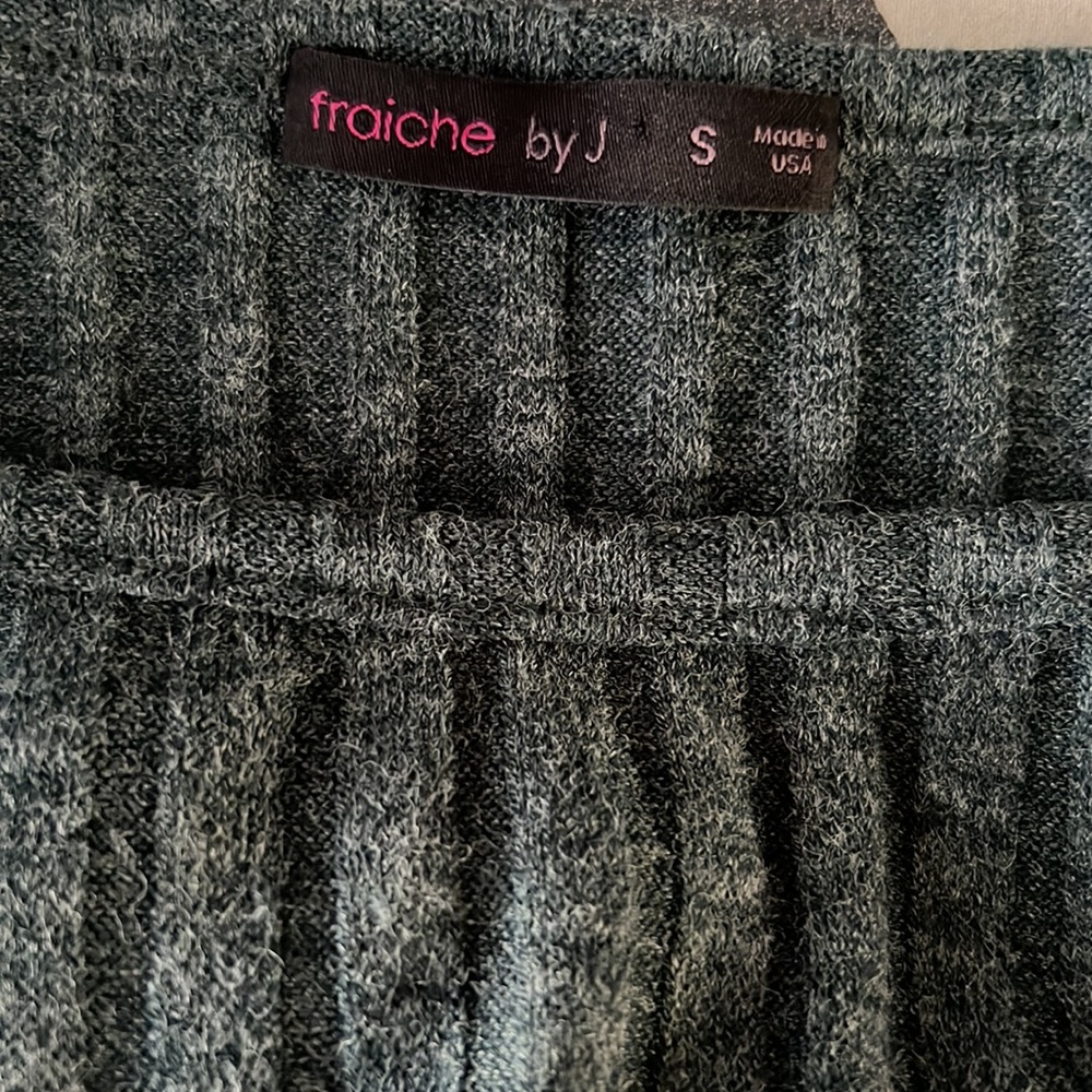 Fraiche By J Tie Front Long Sleeve Dress In Heather Green size S - Picture 7 of 8